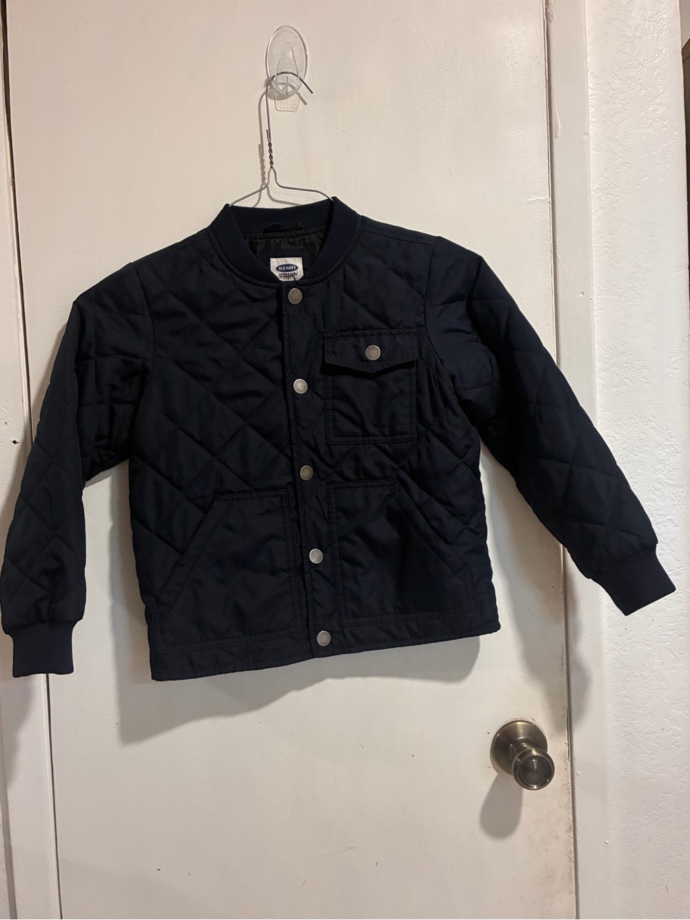 Old Navy Navy Quilted Snap-Front Kids Puffer Jacket
